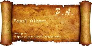 Peszl Albert névjegykártya